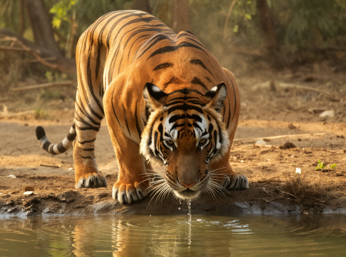 Tiger Drinking